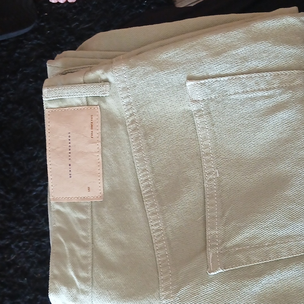Zara Women's Straight Leg Jeans in Light Sage Green
